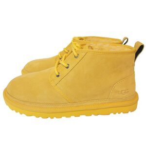 UGG New Neumel Yellow Suede Chukka Fully Lined Ankle Boots Mens Size 10